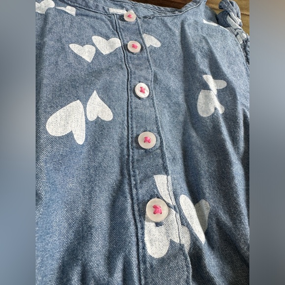 CARTER’S | Toddler Girl Heart Denim Romper - 18 Months - Picture 3 of 4